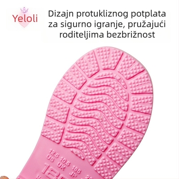 Dječje kišne čizme za djevojčice - protuklizne, vodootporne, PVC gornji dio, karikatura uzorak, niska pet 1–3 cm, dječje cipele za sve sezone