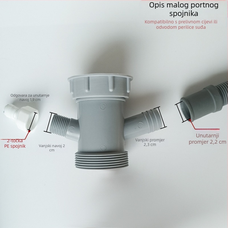 Kuhinjski odvodni spoj s interfejsom 5658, PPC materijal, veliki četverocjevni i trocjevni spoj, 58 mm, 200 g