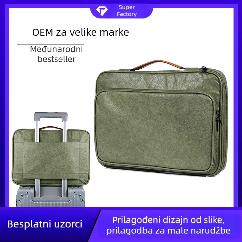 Torba za prijenosno računalo od Dupont papira, vodootporna, ultra lagana, izolirana podstava od poliestera, u stilu aktovke