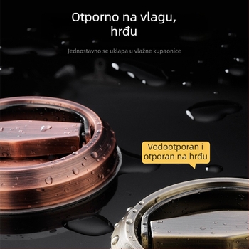 Kružna ručna ručica za drvena i protupožarna vrata – 304 nehrđajući čelik, okrugli oblik, skriveni dizajn, moderni minimalistički stil, završna obrada: žica crtanje/platiniranje