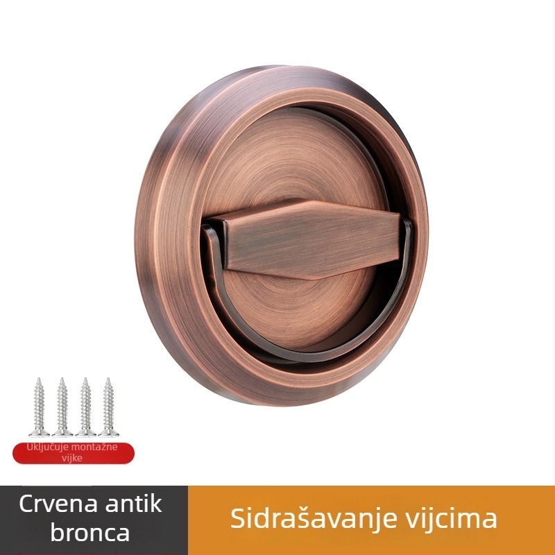 Kružna ručna ručica za drvena i protupožarna vrata – 304 nehrđajući čelik, okrugli oblik, skriveni dizajn, moderni minimalistički stil, završna obrada: žica crtanje/platiniranje