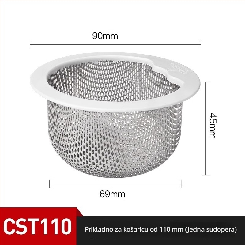 Submarine filter za sudoper, od nehrđajućeg čelika, CST140, moderni minimalistički stil