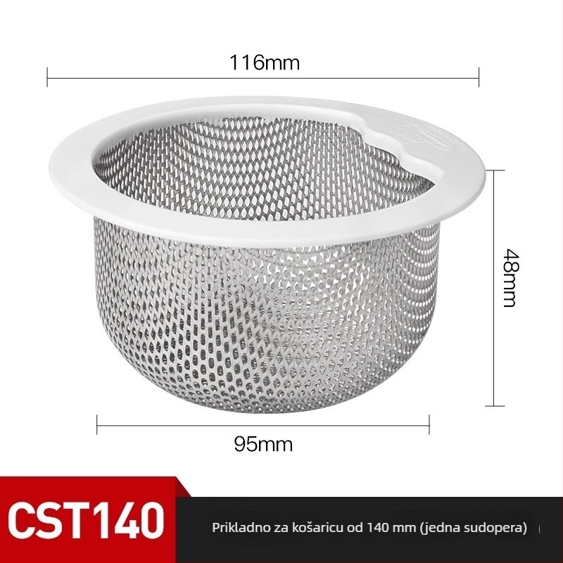 Submarine filter za sudoper, od nehrđajućeg čelika, CST140, moderni minimalistički stil