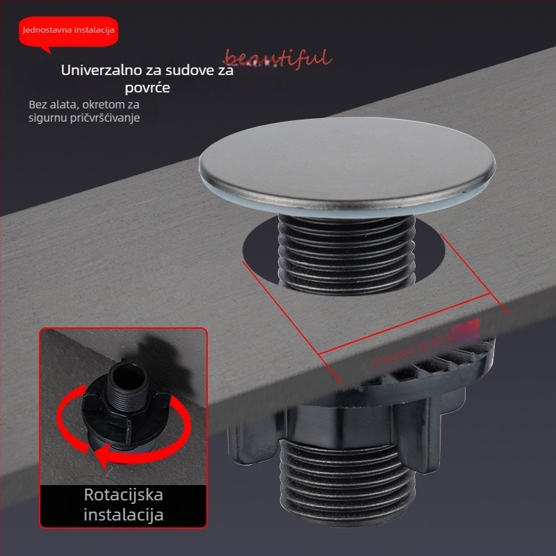 ABS poklop za otvor sudopera, dekorativni poklop za otvor za dozator sapuna, moderan minimalisticki stil, težina 80 g