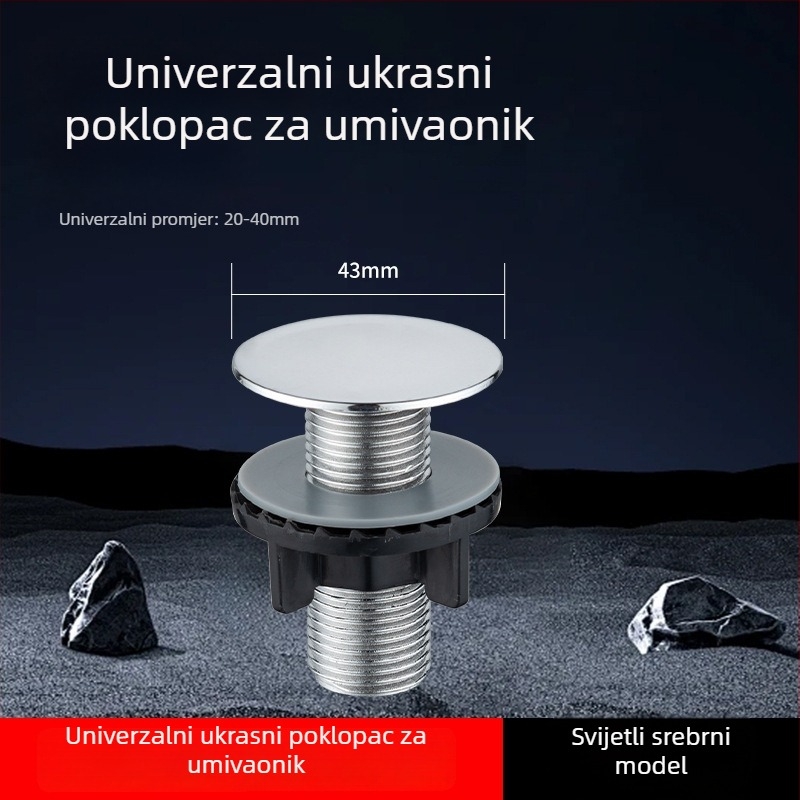 ABS poklop za otvor sudopera, dekorativni poklop za otvor za dozator sapuna, moderan minimalisticki stil, težina 80 g