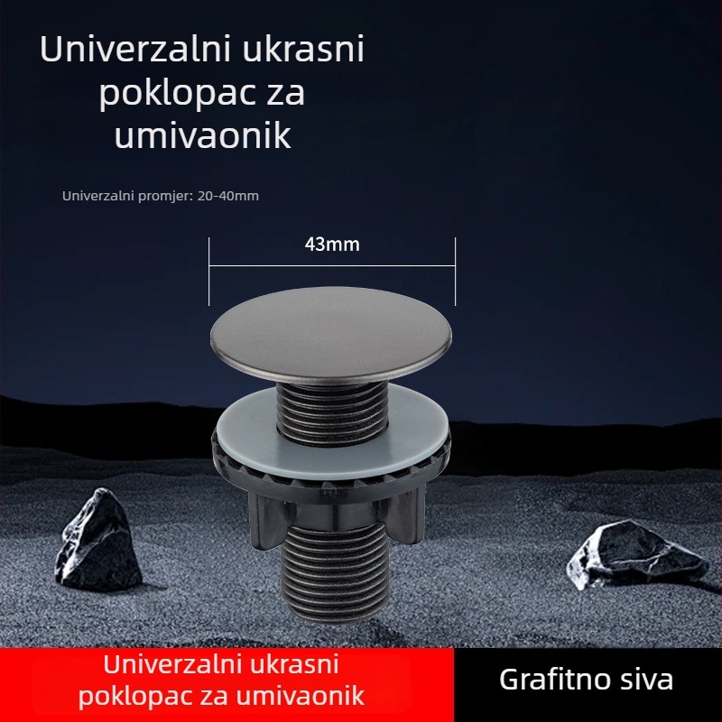ABS poklop za otvor sudopera, dekorativni poklop za otvor za dozator sapuna, moderan minimalisticki stil, težina 80 g