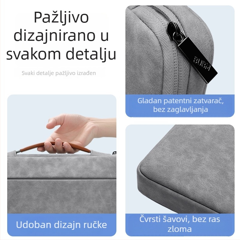 Torba za prijenosno računalo – unisex, gradska jednostavnost, flis podstava, prozračna, vodootporna, otporna na habanje, otpornost na potres, Zima 2023