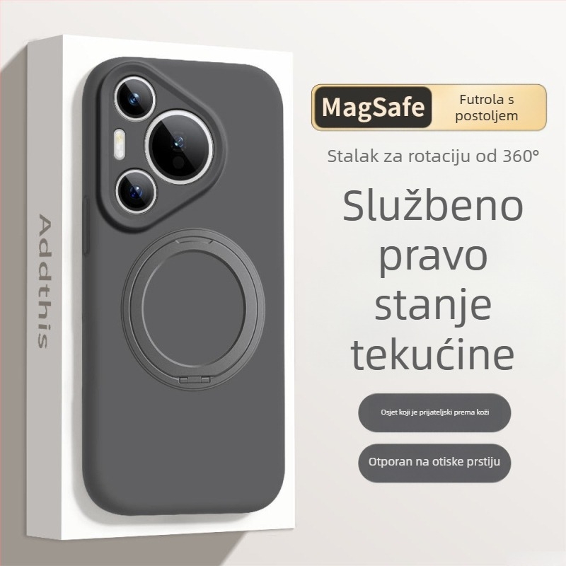 Kryt Huawei Mate 80 Pro od tekućeg silikona s rotirajućim držačem – otporno na pad, mat završna obrada, otporan na otiske prstiju