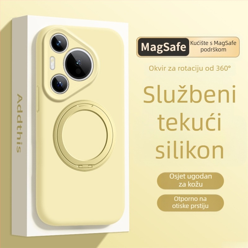 Kryt Huawei Mate 80 Pro od tekućeg silikona s rotirajućim držačem – otporno na pad, mat završna obrada, otporan na otiske prstiju