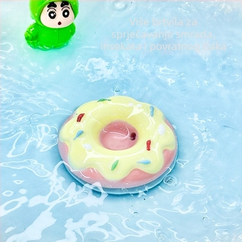 Donut oblik zátoke odvoda za umivaonik, keramika/plastika, s opružnim jezgrom, model D56842, moderni minimalistički stil