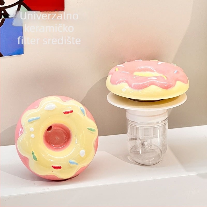 Donut oblik zátoke odvoda za umivaonik, keramika/plastika, s opružnim jezgrom, model D56842, moderni minimalistički stil