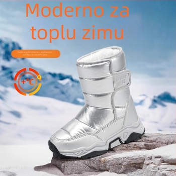Dječje snježne čizme, kožni gornji dio, flis podstava, zimske tople, unisex, gležnjače, za uzrast 4–16