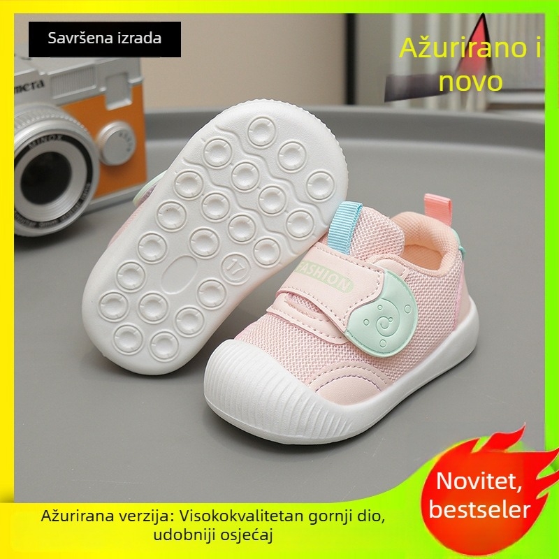 Dječje cipele za učenje s mrežastim gornjim dijelom, mekanom potplatom, Velcro zatvaračem, niski kroj, za dob 12–48 mjeseci