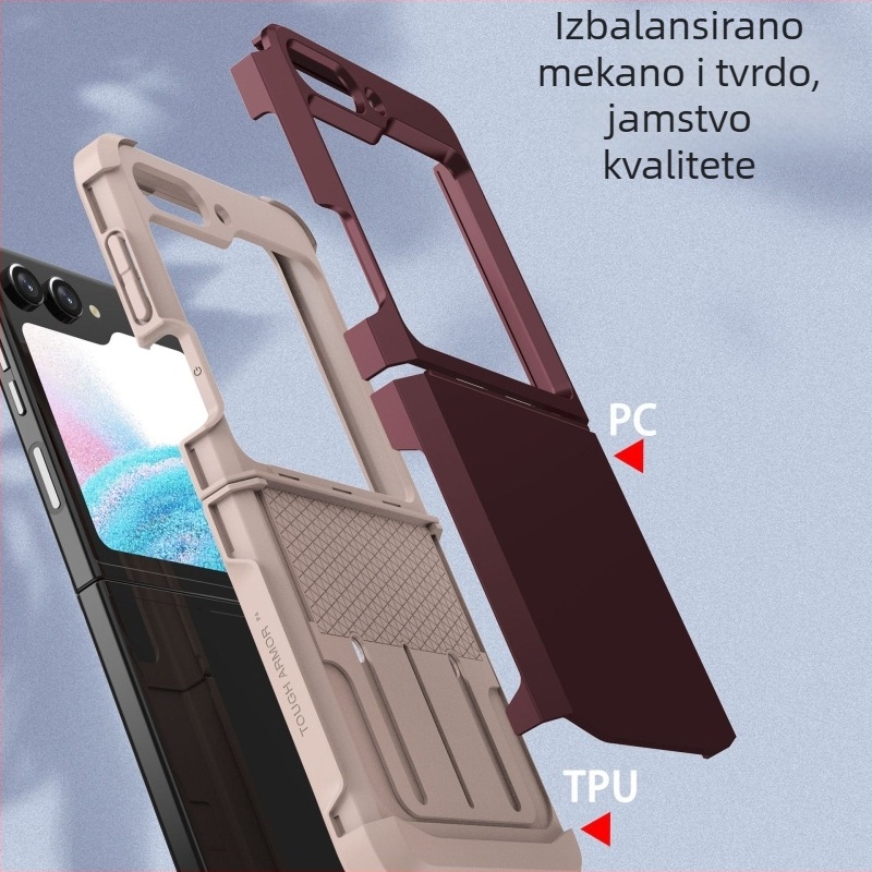 Kućište za Samsung Galaxy Z Flip6/5/4/3 s kompletnim pokrovom i sklapanim zglobom, otporno na pad, disipacija topline, otporno na habanje, otporno na otiske prstiju, TPU+PC, sprej završna obrada
