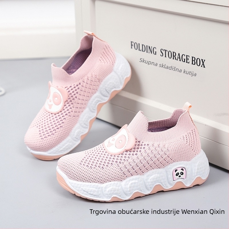 Dječje casual tenisice s karikaturnim uzorkom, Flyknit gornji dio, tekstilni ulošak, unisex, uzrast 1–12 godina