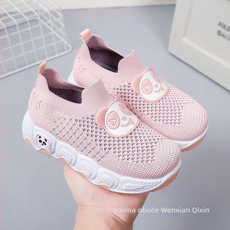 Dječje casual tenisice s karikaturnim uzorkom, Flyknit gornji dio, tekstilni ulošak, unisex, uzrast 1–12 godina