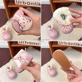 Unisex zimske cipelice za bebe s Velcro kopčom, gornji materijal sintetička koža, tople, za dob 6–12 mjeseci i 12–36 mjeseci, zimsko izdanje 2025