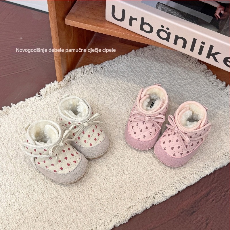 Unisex zimske cipelice za bebe s Velcro kopčom, gornji materijal sintetička koža, tople, za dob 6–12 mjeseci i 12–36 mjeseci, zimsko izdanje 2025