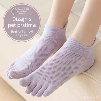 Ženske čarape s pet prstiju od pamuka, antibakterijske, upijaju znoj, protiv mirisa, protuklizne