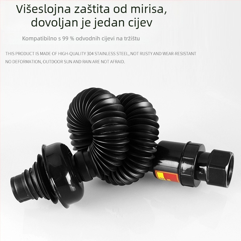 Odsvod za odvodnjavanje umivaonika sa S-oblika cijevi, ABS, Hong Ying, model Basin deodorant downcomer, moderan jednostavan stil