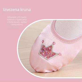 Plesne cipele za balet, gornji dio od svile, prozračne i lagane, za djevojčice