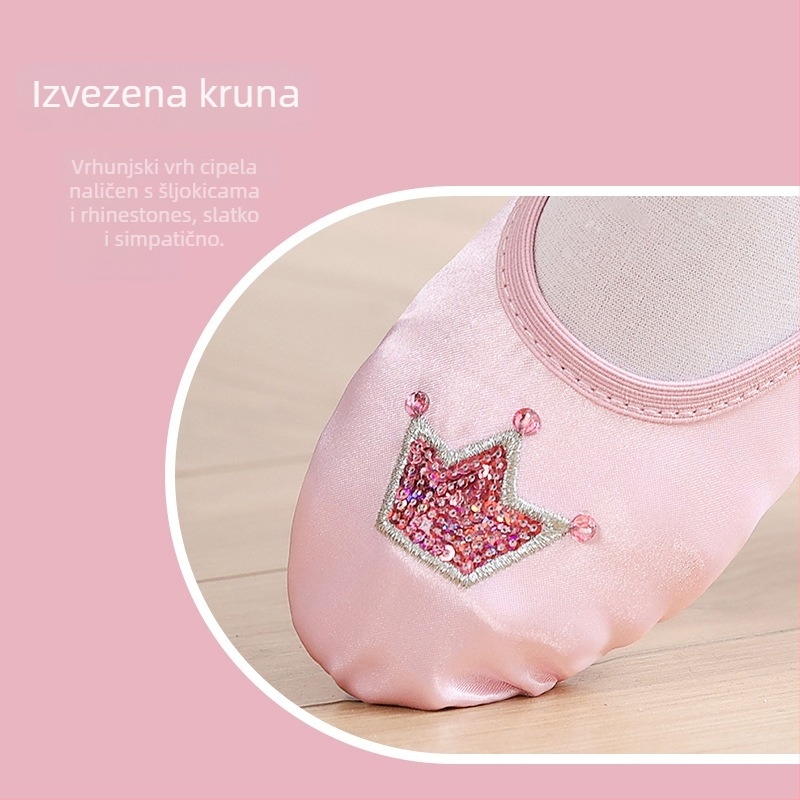 Plesne cipele za balet, gornji dio od svile, prozračne i lagane, za djevojčice