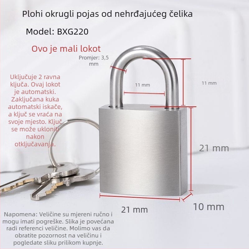 HP Type 304 nehrđajući čelik sigurnosni lokot za unutarnju uporabu, američki stil