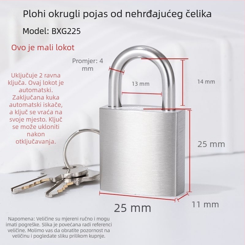 HP Type 304 nehrđajući čelik sigurnosni lokot za unutarnju uporabu, američki stil
