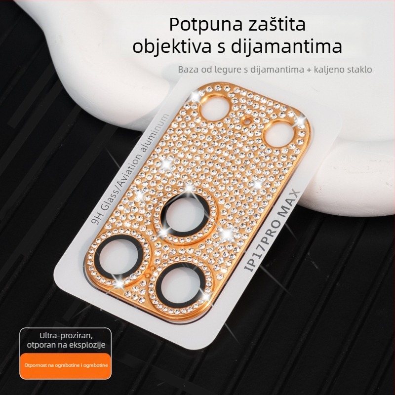 Staklena zaštitna folija za objektiv kamere iPhone 17 zadnju kameru – HD, otporno na eksplozije, otporno na prašinu