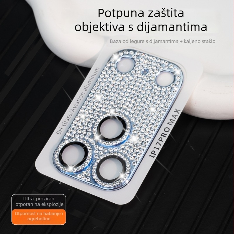 Staklena zaštitna folija za objektiv kamere iPhone 17 zadnju kameru – HD, otporno na eksplozije, otporno na prašinu
