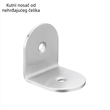 Spojka od nehrđajućeg čelika za pregrade javnih WC-a, 90 stupnjeva, brušeni završetak, dvodijelni set