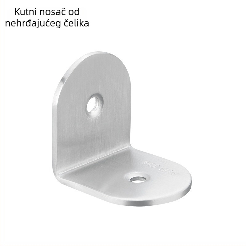 Spojka od nehrđajućeg čelika za pregrade javnih WC-a, 90 stupnjeva, brušeni završetak, dvodijelni set