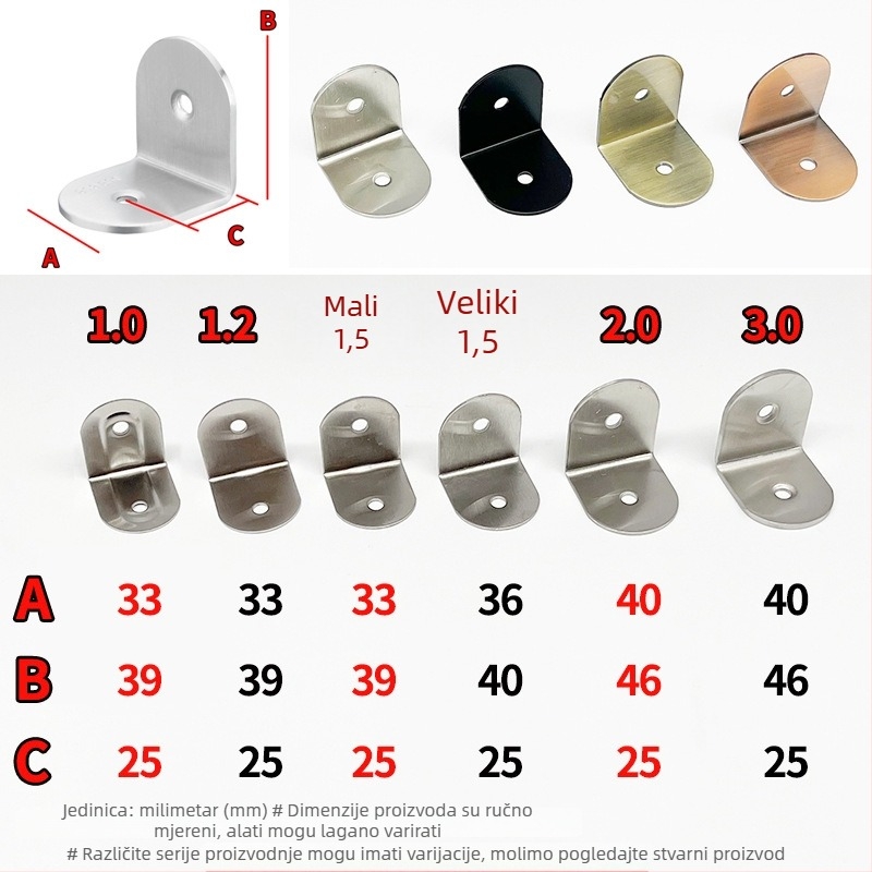 Spojka od nehrđajućeg čelika za pregrade javnih WC-a, 90 stupnjeva, brušeni završetak, dvodijelni set