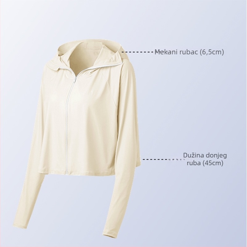 Vanjska UV-zaštitna kapuljača windbreaker za žene, najlon, prozračna, vodootporna, ultra lagana, reflektirajuća noćna vidljivost