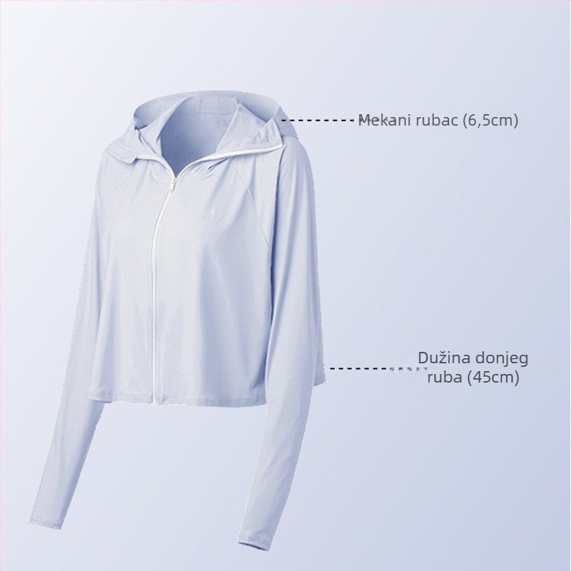 Vanjska UV-zaštitna kapuljača windbreaker za žene, najlon, prozračna, vodootporna, ultra lagana, reflektirajuća noćna vidljivost