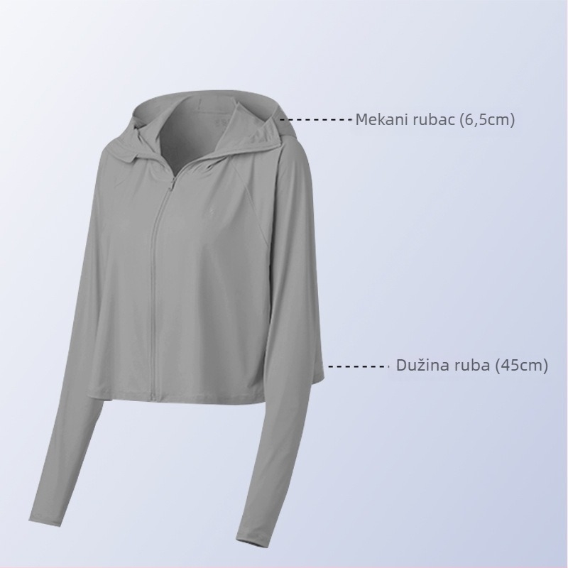 Vanjska UV-zaštitna kapuljača windbreaker za žene, najlon, prozračna, vodootporna, ultra lagana, reflektirajuća noćna vidljivost
