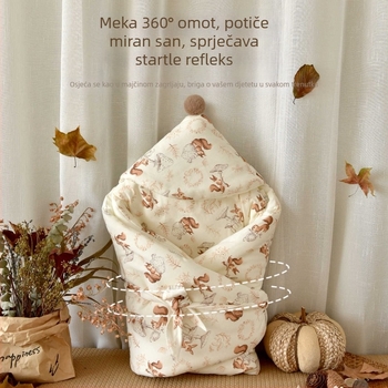 Novorođenačka zimska deka s čistom pamukom, punjenje poliester i pamuk, težina 0.55-1.0 kg, s odvojivom unutarnjom pamučnom slojem