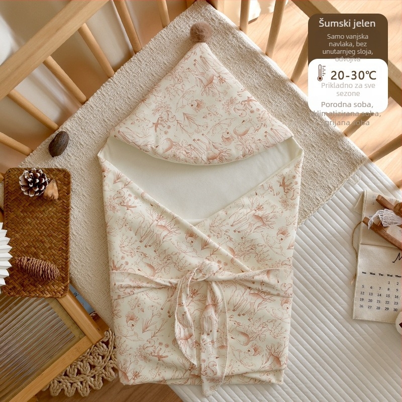 Novorođenačka zimska deka s čistom pamukom, punjenje poliester i pamuk, težina 0.55-1.0 kg, s odvojivom unutarnjom pamučnom slojem