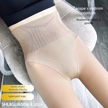 Najlon tajice s visokim strukom, fleece za zimu, u jednom komadu, luksuzni sjaj, podizanje bokova, oblikovanje