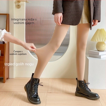 Najlon tajice s visokim strukom, fleece za zimu, u jednom komadu, luksuzni sjaj, podizanje bokova, oblikovanje