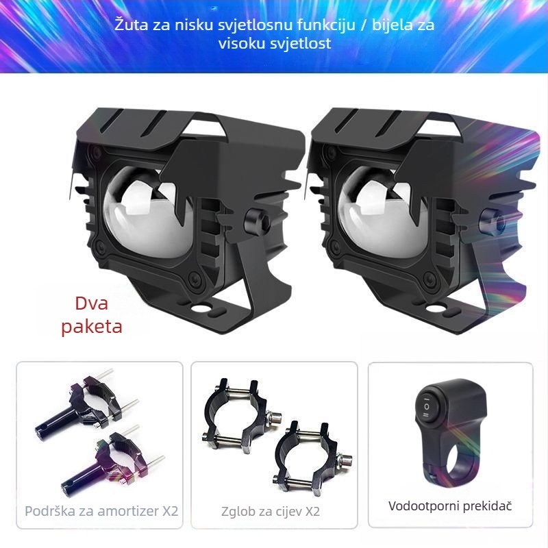 LED laserski reflektor za motocikl, antifog funkcija, vanjska montaža