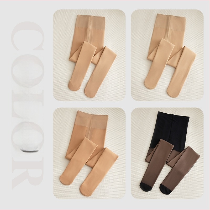 All-in-One Culotte čarape-hlače - Debeli najlon miks, Topla fleece podstava, Mikroelastičnost, Jednobojni uzorak