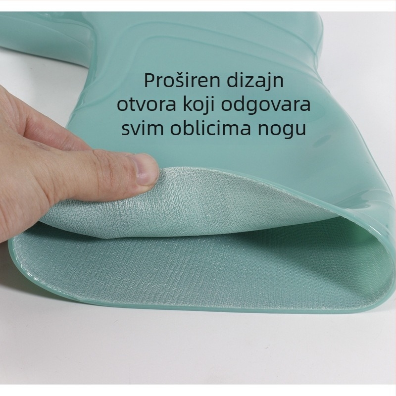 Ženske kišne čizme od PVC-a srednje dužine, protuklizne, vodootporne, lagane, bez kopčanja
