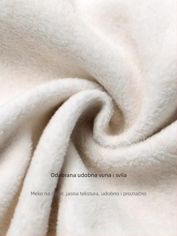 Ženski jedinstveni set suknje i hlača u jednom komadu, zima 2024, poliester, debeli fleec podstava, uski kroj, dugačke hlače