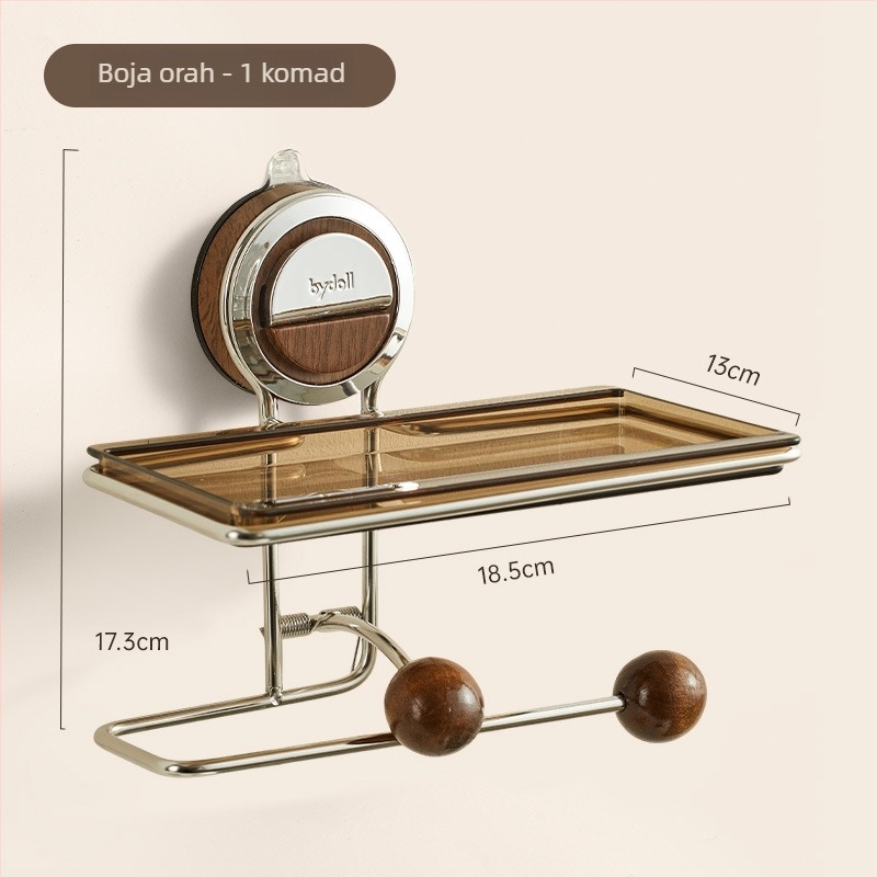 Držač za toaletni papir na zid s vakuum pričvršćivanjem, kvadratnog oblika, od nehrđajućeg čelika, elektroplirano završno