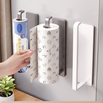 Zidni držač kuhinjskog papirnatog ručnika, bez bušenja, skladište za foliju, moderni jednostavni stil - Materijal: Drugo; Oblik: Drugo; Obrada površine: 1; Stil: Moderna jednostavnost