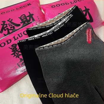 Pantalone s uzorkom oblaka, visokim strukom, bez šavova, podižući stražnjicu, debeli flek materijal, duljina 9/10, elastičan pojas