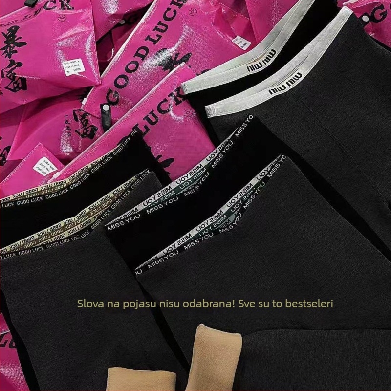 Pantalone s uzorkom oblaka, visokim strukom, bez šavova, podižući stražnjicu, debeli flek materijal, duljina 9/10, elastičan pojas