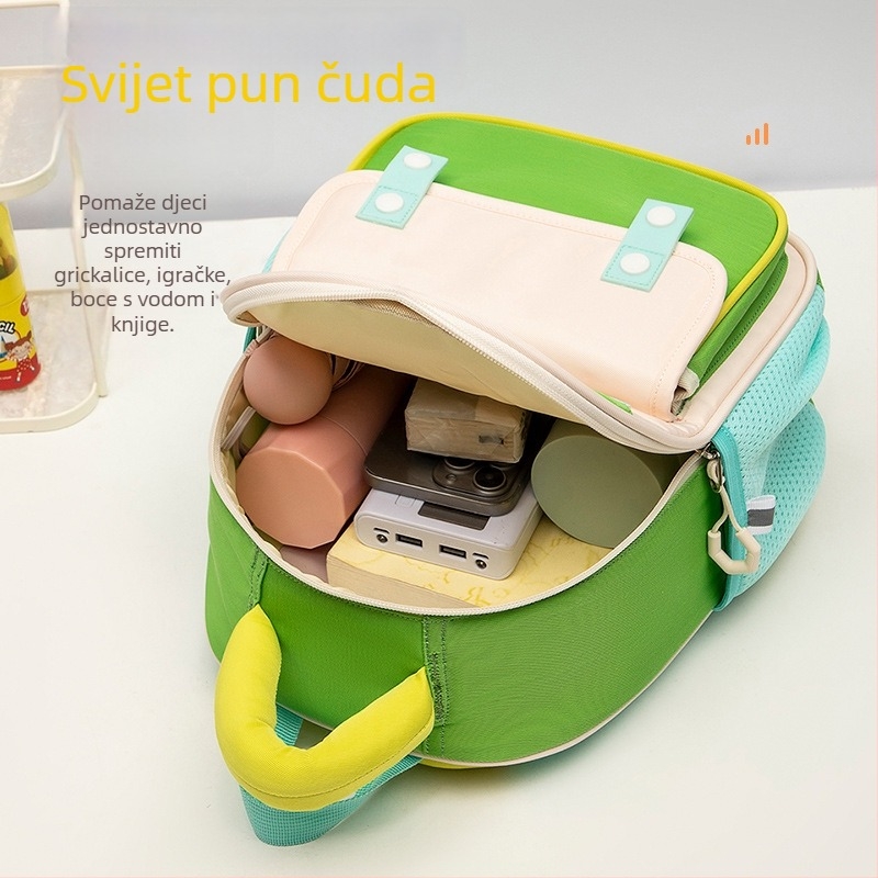 Dječji ultra lagani ruksak od poliestera, prozračan, vodootporan, s zakrivljenim naramenicama