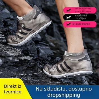 Ženske vodootporne čizme za kišu, niski kroj, debeli đon, protuklizne, PVC gornji dio, pogodne za sve sezone